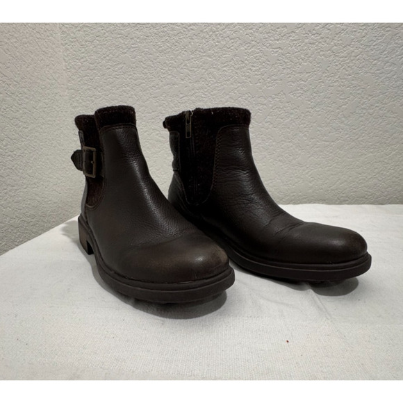 UGG Women's Size 7 Ankle Boots Booties Leather 1120775 Brown - Picture 1 of 10